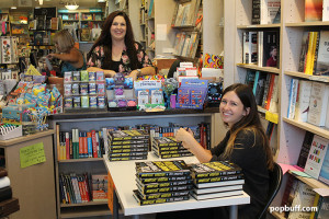 Laguna Beach Books staff getting ready for Rick Springfield book signing