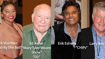 Ed Asner, The CHiPs cast and Lark Voorhies (Saved by the Bell) at The Hollywood Show