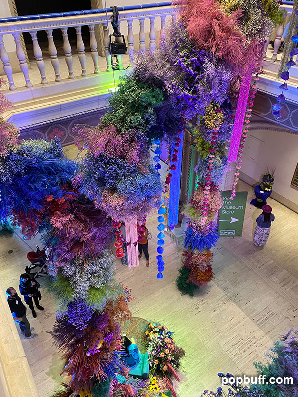 Floral installation at San Diego Art Museum blog by Ruchel Freibrun
