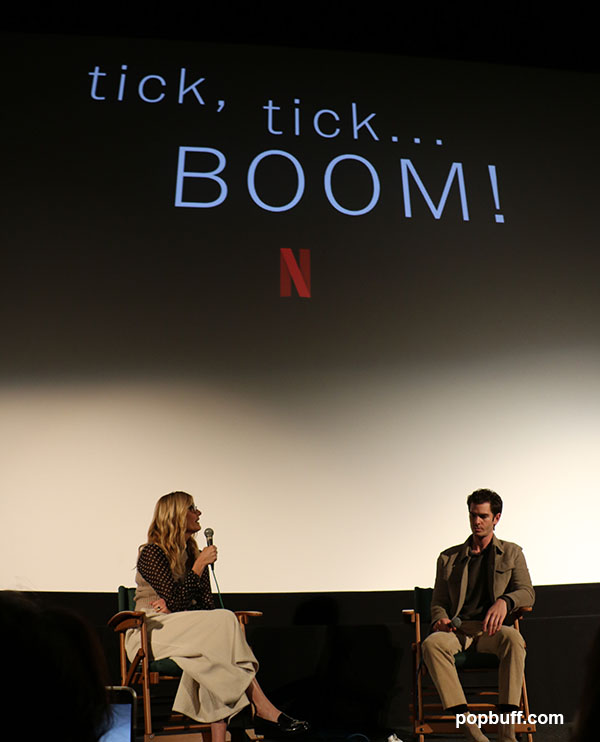 Actress Laura Dern interviews actor Andrew Garfield about his latest movie Tick Tick Boom