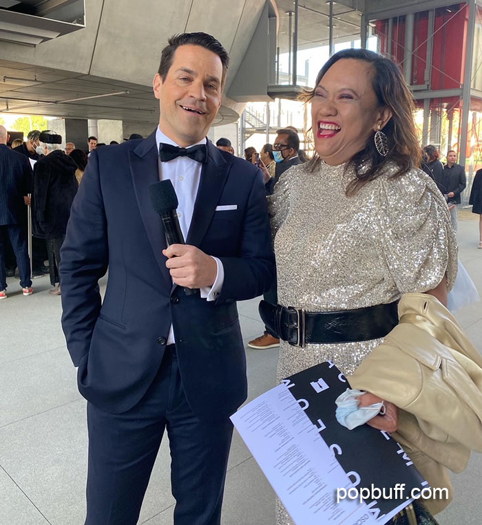 Dave Karger Award winning host  (Turner Classic Movies)  and appears regularly as a correspondent on E! and Access Hollywood. On the right Popbuff blogger Ruchel Freibrun 