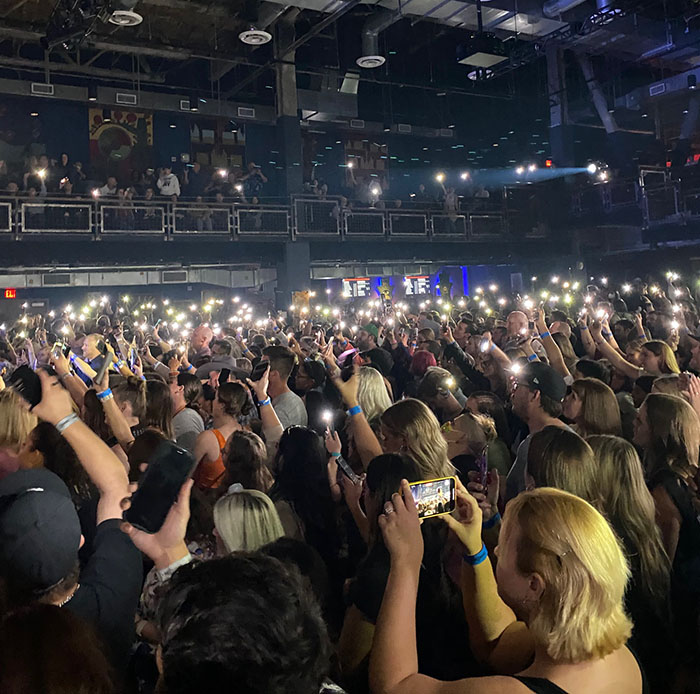 Fans lit up the cell phones when Andy Grammer sang a sentimental song.