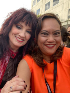 Meredith Brooks with Popbuff blogger Ruchel Freibrun at She Rocks Awards