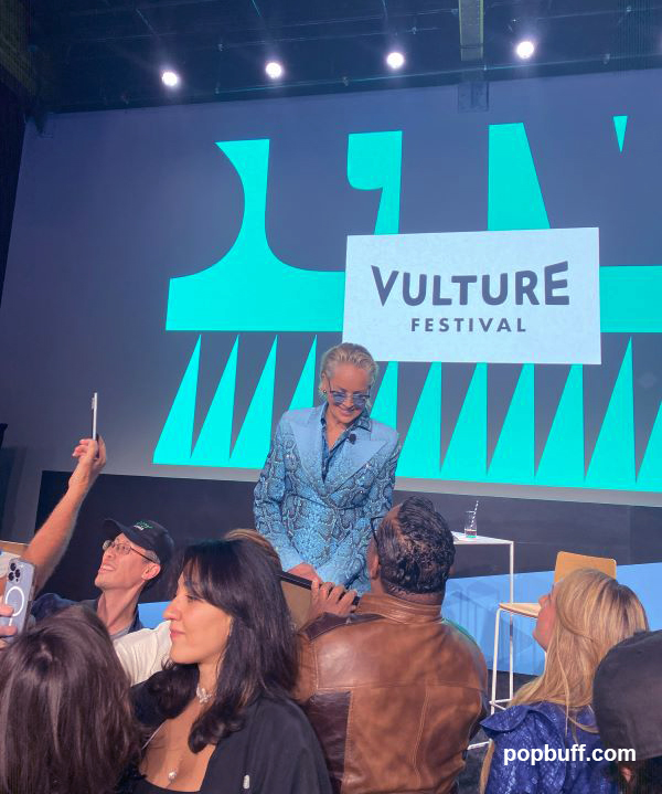 Sharon Stone with fans at Vulture Festival 2023 in NVA Studios in Los Angeles - Popbuff.com