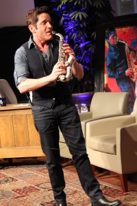 Dave Koz playing the curved soprano saxophone variety