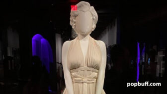 The famous white halter dress from the 1955 film The Seven Year Itch, recreated by the film’s original costume designer, William Travilla at the Academy Museum until 2/8/2027 - Popbuff.com